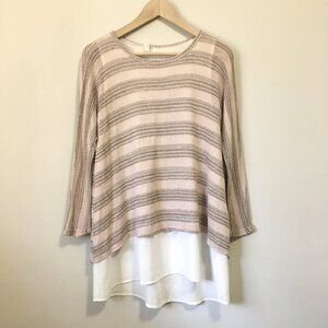 Key To My Heart Bilayer Striped Knit Wrap Back Top + Undertop U.S.A Made